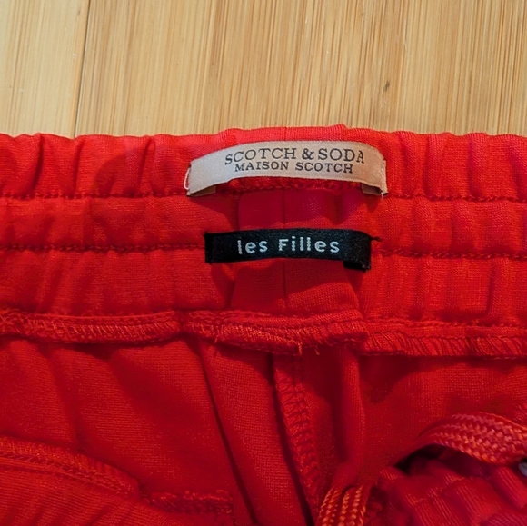 Scotch & Soda Bold Red Joggers with Tan Stripes - Picture 6 of 13